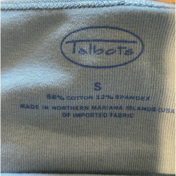 374. Talbots Sz S light blue long sleeve round neck  tee. - Picture 3 of 3